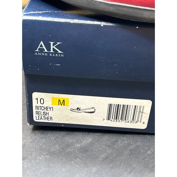 Anne Klein Red Leather Ritchey1 Loafers Size 10 M Womens Slip-On Driving Shoes - Picture 3 of 9